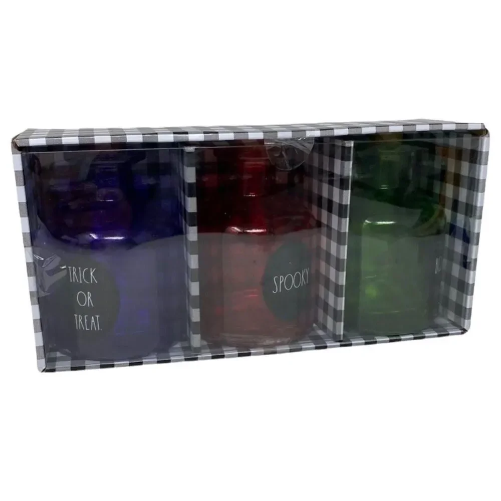 Rae Dunn Potion Bottles Set NWT Witches Magic Spooky Red Green Trick‎ Treat Boo